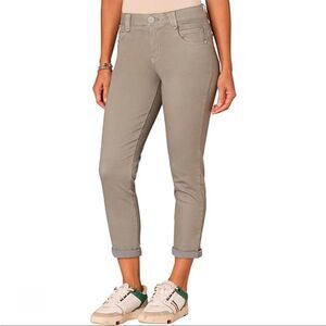 Kut from the Kloth Gray Amy Crop Straight Leg Frayed Hem Jeans Size 0